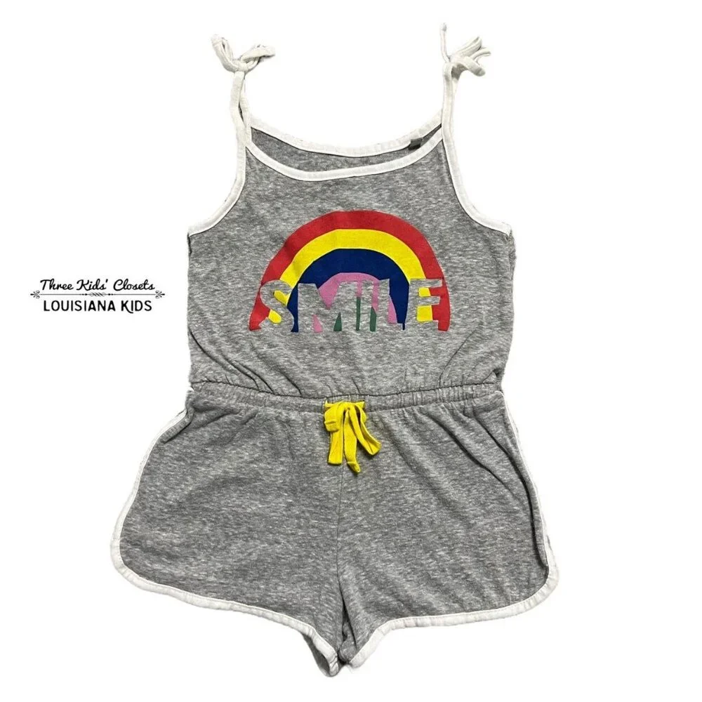 Mini Boden 4-5Y Rainbow Smile Retro Romper